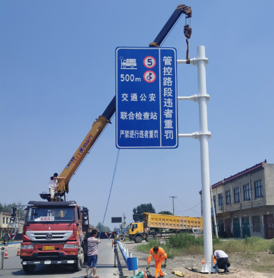 益阳双悬臂标志杆、交通标志杆制作、门架立柱加工厂家